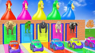 Long Slide Game With Cow Elephant Gorilla Hippopotamus Tiger 3d Animal Game Funny 3d Animals