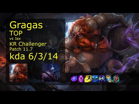 Gragas vs Jax Top - KR Challenger 6/3/14 Patch 11.7 Gameplay // [롤] 그라가스 vs 잭스 탑