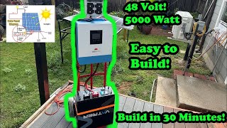 DIY Solar Power Cart Build! 5000 watt, 48 Volts, Portable, Powerful, Easy To Build!