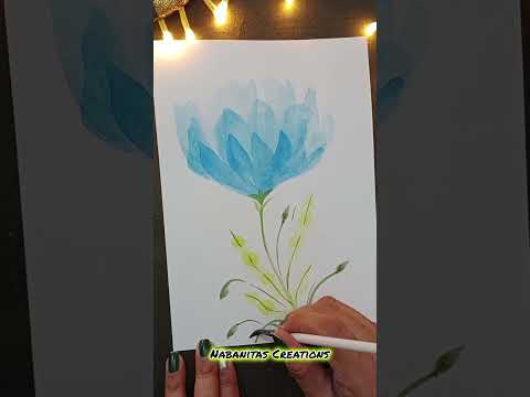 Water Colour Flower Painting Practice 💙 How to paint water Colour Painting! Water colour  technique