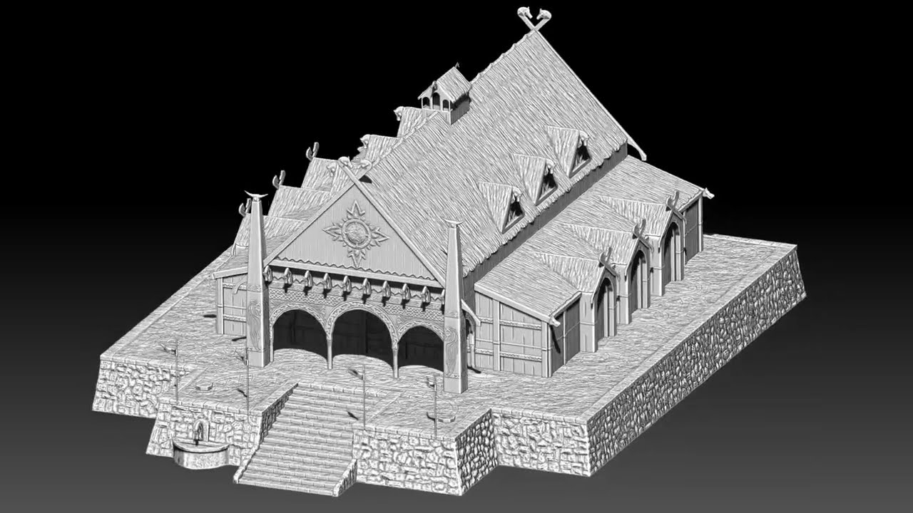 Golden hall of Meduseld 3D Model