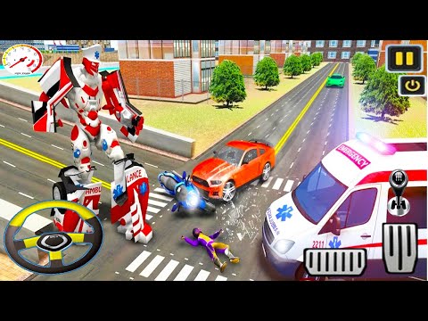 Ambulance Robot City Rescue - Transformer Van Emergency Driver - Android Gameplay