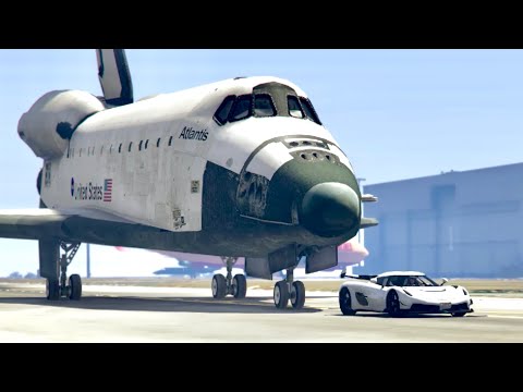 Koenigsegg Jesko vs Space Shuttle NASA - Drag Race 20 KM