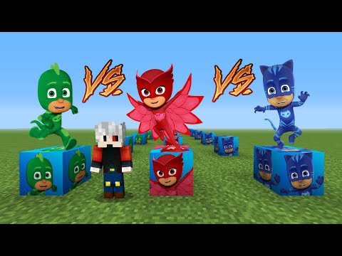 Minecraft Pijamaskeliler Şans Blokları Modu (Kertenkele vs Baykuş Kız vs Kedi Çocuk)