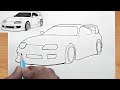 How To Draw A Toyota Supra Easy Outline To Realistic Shading Tutorial