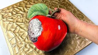 STUNNING Apple SCULPTURE Using Kitchen Towel And Aluminium??? | AB Creative Tutorial