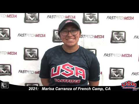 2021 Marisa Carranza Lefty Pitcher and First Base Softball Skills Video - USA Fastpitch