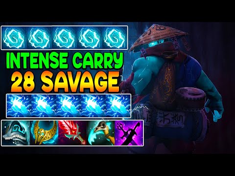 INTENSE CARRY STORM - 28 SAVAGE - UNSTOPPABLE TEAM FIGHT - DOTA 2 GAMEPLAY
