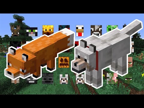 FOX AND TAMED WOLF VS 2 OF EVERY MOB | MINECRAFT