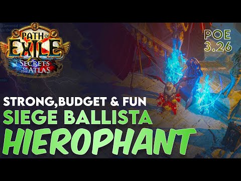 POE 3.26 | Fun & Strong Hierophant Dex Stacking Siege Ballista Build | Secret of the Atlas