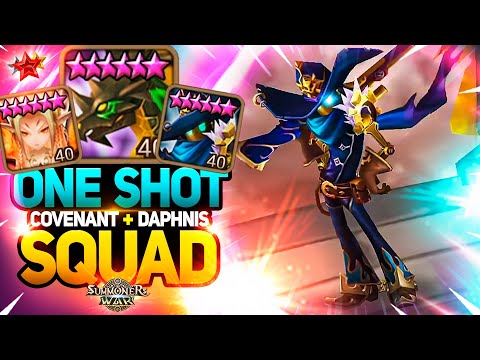 TURN CYCLE ONE SHOT TEAM with COVENANT AND DAPHNIS - Summoners War