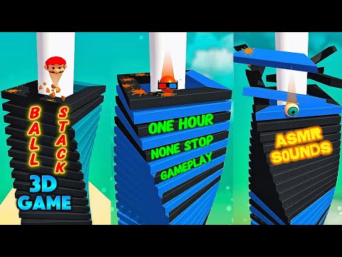 Stack Ball 3D Arcade Game 1 hour and 18 minutes Blast through the tile tower! Gameplay Asmr sounds - YouTube