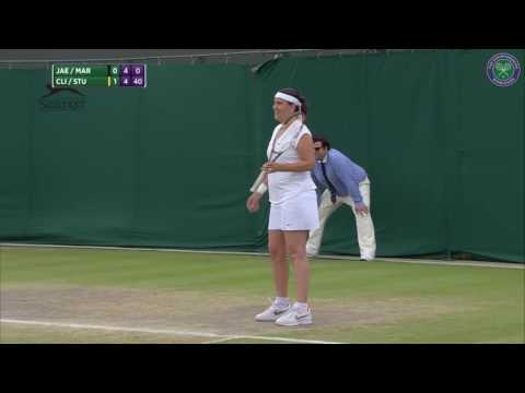 Kim Clijsters gives man tennis skirt for hit at Wimbledon 2017