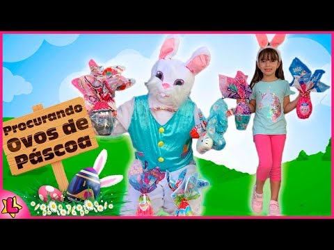 Laurinha Pretend play Easter Surprise Eggs Hunt with the Easter Bunny