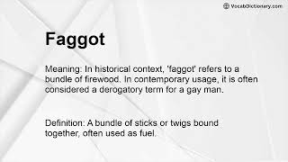 Faggot Meaning