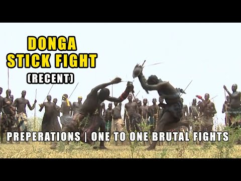 DONGA STICK FIGHTING - BRUTAL ONE TO ONE FIGHTING - #surmatribes, #ethiopia