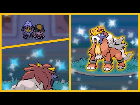 Shiny Roaming Entei after 12378 Seen in Pokemon HeartGold! DTQ #4