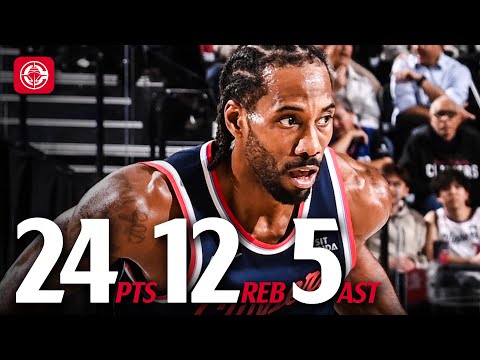 Kawhi Leonard with 24 PTS, 12 REB vs Warriors Highlights