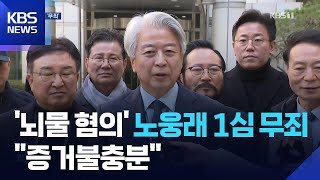 ‘6천만 원 수수 의혹’ 노웅래 전 의원 1심 무죄…“검찰이 증거 위법 수집” / KBS  2025.11.27.
