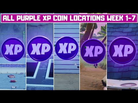 All 28 Purple XP Coins Locations in Fortnite (week 1-7)! - Chapter 2 Season 2