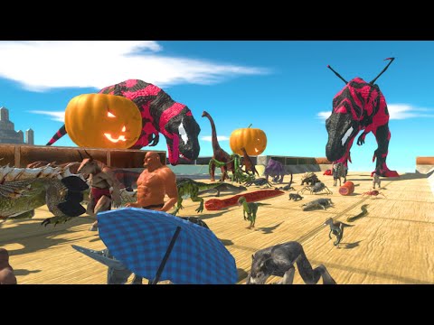 Escape Race🔥Carnage T-rex Dinosaur🦖Dinosaurs & ALL Units-Animal Revolt Battle Simulator