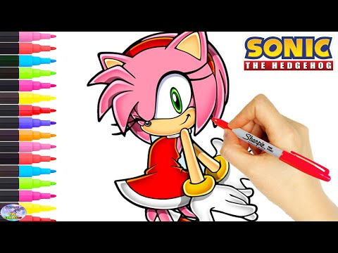 Sonic The Hedgehog Coloring Book - Amy Rose - Colouring Page With Markers | SETC