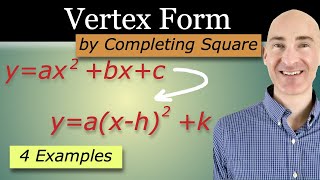 Write a Quadratic Function in Vertex Form by Completing the Square (4 Examples)