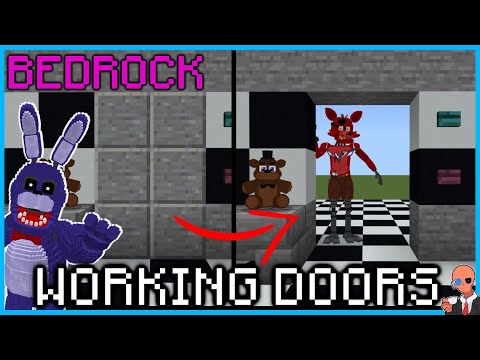 How to Build FNAF 1 Doors in MCPE 1.19+ // Minecraft FNAF How to Build