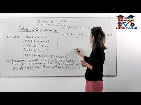 Clasa a IV-a - Ordinea efectuării operațiilor