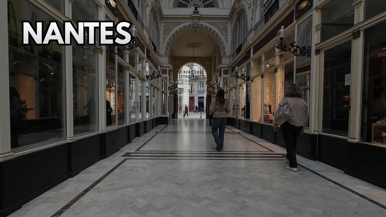 Immersive street-level walking tour through Nantes Centre, France, showcasing authentic urban landscapes, local architecture, and the vibrant atmosphere of the city's neighborhoods