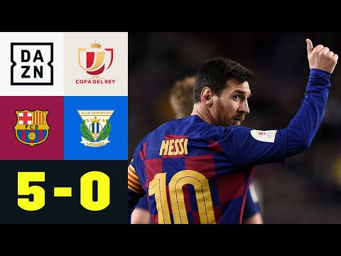 Doppelter Messi, Barca erstmals souverän unter Setien: Barcelona - Leganes 5:0 | Copa del Rey | DAZN