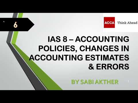 ACCA I Strategic Business Reporting (SBR) I IAS 8 - Policies, Estimates &  Errors - SBR Lecture 6
