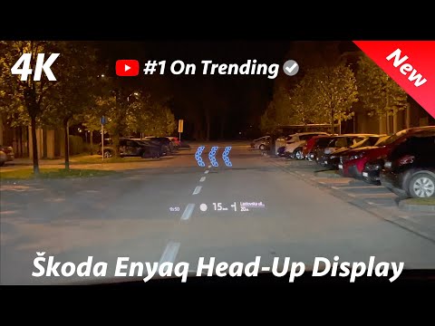 Škoda Enyaq iV 2021 - Head-Up Display (HUD) with Augmented Reality demonstration day & night (4K)