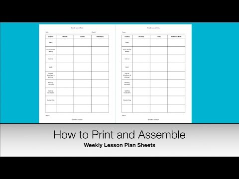 How to Print and Assemble Weekly Lesson Plan Sheets