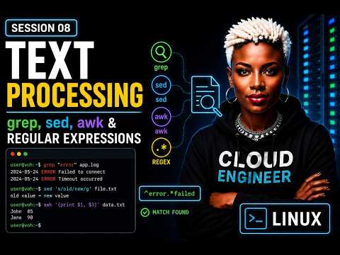 Linux Text Processing Explained Grep Sed Awk Voh Session 08 Linux Cloudcomputing
