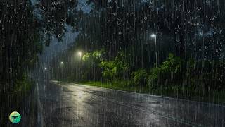 Som de Chuva e Trovão para Dormir - Chuva caía torrencialmente na estrada que atravessava a floresta