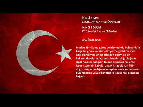 Anayasa - İkinci Kısım - Madde 39