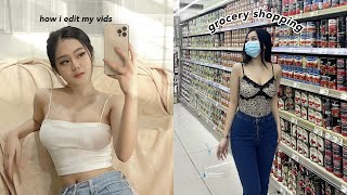 DAILY VLOGS | grocery + how i edit my vlogs + unboxing pr packages