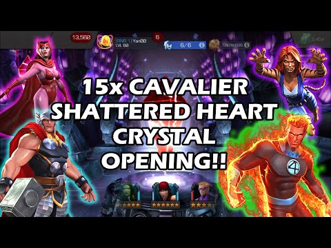 15x Cavalier Shattered Heart Crystal Opening! | Marvel Contest of Champions