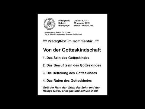 27.01.2019 - Von der Gotteskindschaft