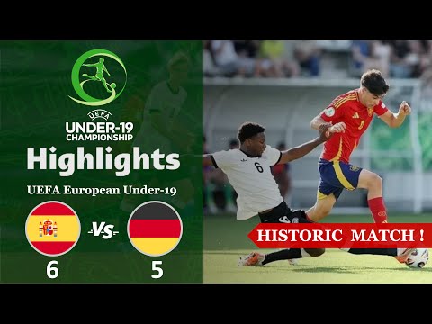 Spain vs Germany | UEFA U19 Euro Semi-Finals Highlights | (6-5 AET)
