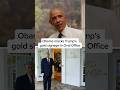 Obama mocks Trump's gold signage in Oval Office