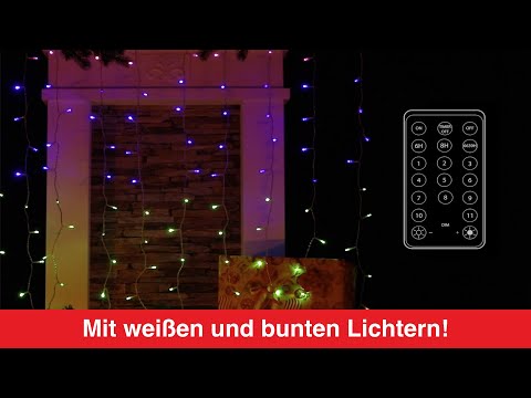Artikelvideo 1 für Idena NewTec 200er LED Lichtervorhang transparent 1,5 m, Artikelnummer 761672
