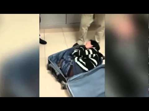 Mujer dentro de una maleta intenta cruzar la frontera entre Turquía y Georgia (Video)