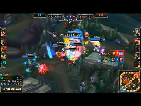 Teamfight Calitrlolz Irelia Quas Rumble Doublekill  - TL vs T8