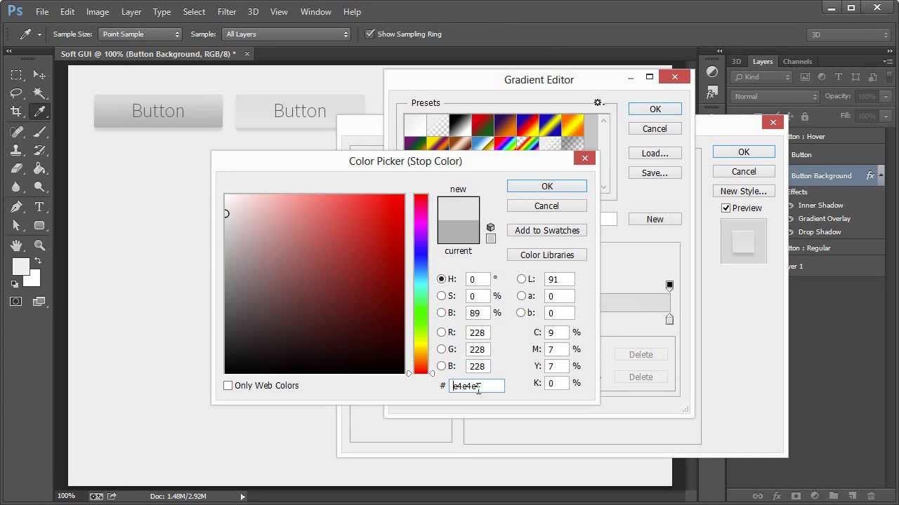 Designing GUI Kits for Mobile & Web Apps: Button Design