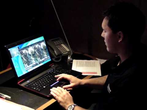 Demonstrating Toshiba's Glasses Free 3D Laptop