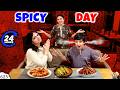 SPICY DAY 24 Hours Eating Only Spicy Food Aayu And Pihu Show
