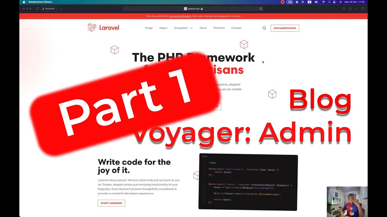Part 1 : Créer un blog avec administration en Laravel : Installation