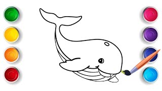 Blue Whale Cute Animals Coloring Pages | Whale Coloring Page Kids